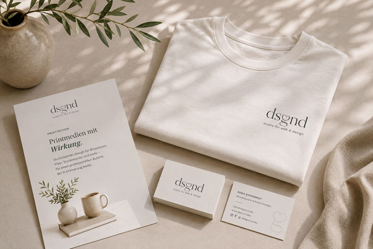 dsgnd Printdesign für Flyer, Visitenkarten und T-Shirts