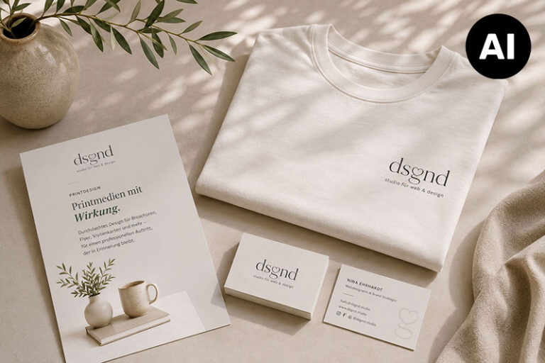 dsgnd Printdesign für Flyer, Visitenkarten und T-Shirts